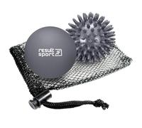 ResultSport Lacrosse & Spike Massaggio Ball Set, Recupero Fascite Plantare, Massaggio Punto di Trigger, Sollievo miofasico del tessuto profondo (Grigio)