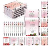 Resurhang 20 pz Natale Gesù è il più dolce regali di Scrittura A6 spirale cristiano Notebook e Bibbia Penna a sfera Scrittura Religiosa Preghiera Diario per Regali di Festa Forniture