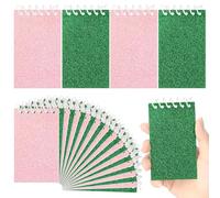 Resurhang 24 mini quaderni rosa e verdi sfusi magici magici bomboniere con copertina glitterata quaderni a spirale principessa e strega bomboniere per feste per regalo di compleanno scuola classe