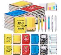 Resurhang 48 Sets Teacher Appreciation Gift Bulk Inspirational Spiral Notebook Journal Ballpoint Pens Thank You Gift from Students for School Office Graduation Women Employee Staff Supplies