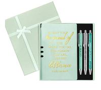 Resurhang 5 pz Dipendente Apprezzamento Verde Regalo per le Donne Inspirational Graduazione Regalo di Laurea Cartello in Pelle Taccuino Foderato 3 Penne a sfera con scatola Regalo di ringraziamento