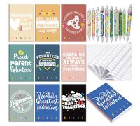 Resurhang Il set regalo di apprezzamento per volontari include 9 quaderni per volontari e 9 penne a sfera ispiratrici regalo di ringraziamento per la settimana nazionale del volontariato, assistenti