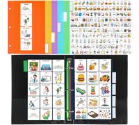 Resurhang Libro di comunicazione con 162 schede con immagini laminate, 5 divisori multicolore e 1 striscia di setup, materiale educativo per autismo, vocabolario, linguaggio e articolazione (colori