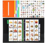 Resurhang Libro di comunicazione con 162 schede illustrate con icone laminate, con 5 divisori multicolore, 1 striscia di frase per autismo, vocabolario linguistico, articolazione del linguaggio,