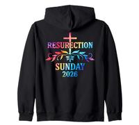 Resurrection Sunday 2026 Cross Colorful Easter Design Felpa con Cappuccio
