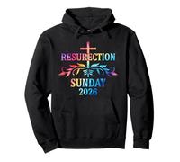 Resurrection Sunday 2026 Cross Colorful Easter Design Felpa con Cappuccio