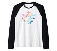 Resurrection Sunday 2026 Cross Colorful Easter Design Maglia con Maniche Raglan