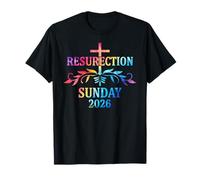 Resurrection Sunday 2026 Cross Colorful Easter Design Maglietta