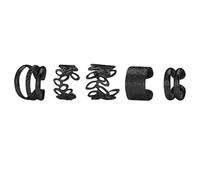 Resweky Boho 5PCS C Forma Cuff Orecchino Punk Orecchino Clip Orecchini Accessori Gioielli per le Donne Ragazze (Black)