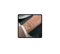Resweky Boho Crystal Layered Bracciale Butterfly Dainty Lucky Bracelet Set Hand Jewelry Chain per le Donne Ragazze (Gold)