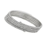 Resweky Rose Gold Boho Crystal Bracciale Catena Amore Cuore Strass Dainty Braccialetto Gioielli Catena A Mano Regali Per Le Donne Ragazze (Silver)