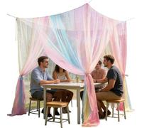 Rete a baldacchino per esterni, grande, 2,1 x 1,9 x 2,4 m, rete a rete portatile quadrata, resistente, per giardino, terrazza, patio, parco, cortile, padiglione, camper, area di riposo ombreggiata e