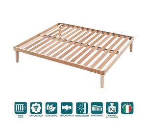 Rete A Doghe Legno Ortopedica Singola Matrimoniale Piazza e Mezzo Made In Italy