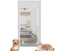 Rete a maglia fine resistente, Porta for gatti in rete resistente con cerniera, bianca, diverse misure(95x200cm)