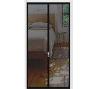 Rete a maglia fine resistente, Porta for zanzariere con cerniera for porte, multicolore, diverse misure(Black,80x210cm)