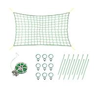 Rete a traliccio in polipropilene verde per piante, 5 x 1,8 m, con filo, clip e cravatte, ideale per verdure, fiori ed erbe aromatiche