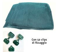 Rete antigrandine per giardino orti serre parcheggi auto e clips di fissaggio