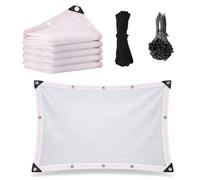Rete Antigrandine per Orto con Occhielli, Rete Ombreggiante Bianca 50% Uv, Telo Ombreggiante Esterno Traspirante, Vele Ombreggianti Hdpe 5x5 3x3 3x4 per Gazebo Giardini Balcone Pollaio(3x6m)