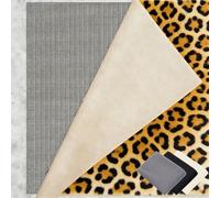 Rete Antiscivolo per Tappeti 110 x 130 cm Riutilizzabile, Inodore, Tagliabile, Lavabile e Personalizzabile Nelle Dimensioni, Tappetino Antiscivolo Multiuso Perr Moquette, grigio marrone