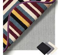 Rete Antiscivolo per Tappeti 90 x 125 cm Riutilizzabile, Inodore, Tagliabile, Lavabile e Personalizzabile Nelle Dimensioni, Sottotappeto Antiscivolo in PVC Perr Moquette, grigio marrone