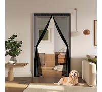 Rete Antizanzare 125 x 180 cm Anti Zanzare E, Chiusura Automatica, Installazione Senza Fori, Magneti Potenti, Nastro a Strappo, Anti Insetti Zanzariera per Casa Cortile, Nero