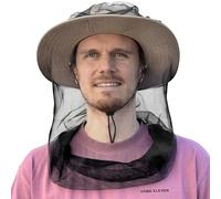 Rete antizanzare per la testa contro insetti, mosche e zanzare - Rete di qualità per viaggi, campeggio, giardinaggio, safari e pesca - Adatta a tutti i tipi di cappelli per uomini e donne