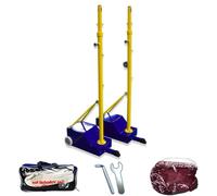 Rete Badminton Struttura Acciaio Mobile con Base per Giardino | Impianto Volley con Capiente Riempimento ad Acqua e Sabbia e Guida per Tensione Sempre Ottimale della Maglia