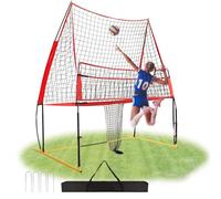 Rete da allenamento per pallavolo, regolabile in altezza da 1,8 a 2,4 m, con punta per allenarsi con palla per colpire il cortile, per interni ed esterni