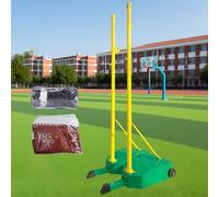 Rete da badminton e pallavolo con supporto per interni ed esterni, include rete e base ponderata, attrezzatura per allenamento sportivo durevole