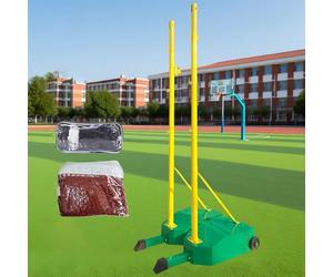 Rete da badminton e pallavolo con supporto per interni ed esterni, include rete e base ponderata, attrezzatura per allenamento sportivo durevole