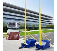 Rete da badminton e pallavolo portatile con altezza regolabile da 1,5 a 2,1 m, include rete resistente e base ponderata per giardino, spiaggia, uso interno