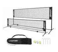 Rete da Badminton, Rete da Tennis, Regolabile in 3 Altezze, Portatile e Pieghevole, Set di Esercizio con Rete, Supporto di Ferro e Borsa di Trasporto EHS05BN02