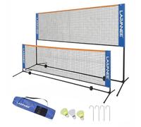 Rete da Badminton, Rete da Tennis, Regolabile in 3 Altezze, Portatile e Pieghevole, Set di Esercizio con Rete, Supporto di Ferro e Borsa di Trasporto EHC03BN02