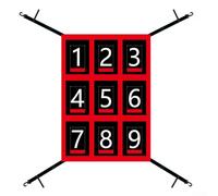 Rete da baseball e softball numerata Strike Zone Target Net per allenamento 48,3 x 68,6 cm regolabile con materiale Oxford in PVC impermeabile
