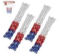 Rete da basket, 4 pezzi di rete professionale da basket, rete di ricambio per canestro da basket, rete resistente alle intemperie, per cestino da basket di dimensioni standard