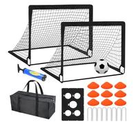 Rete da Calcio per Bambini - 120 x 90 centimetri Attrezzatura per esercitazioni sportive,2 porte da calcio per giardino con pallone, bersaglio e coni | per Bambini Gioco Giardino Cortile Campo Indoor