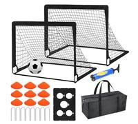 Rete da Calcio per Bambini - Attrezzatura da Allenamento 1,2 x 0,9 m,Set di 2 Porte con Pallone, Bersaglio e Coni,Per bambini, e di gioco interni ed esterni