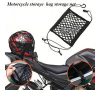 Rete da carico elastica universale monopezzo per motocicletta e scooter con supporto per casco, borsa portabagagli in rete di poliestere, rete di stoccaggio doppia per casco per motocicletta, scooter 