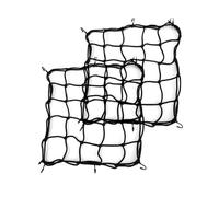 Rete da carico per moto, 2 pezzi, 40 x 40 cm, con 6 ganci regolabili, resistente, rete elastica per casco, moto, bicicletta, rete elastica per riporre oggetti,Nero