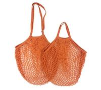 Rete da frutta. 1 pz borse per la spesa riutilizzabili, borsa a rete portatile per frutta e verdura, borsa a rete pieghevole in cotone ecologico, per borse della spesa(arancione 09,S 10 x 35 x 38 cm)