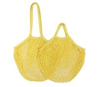 Rete da frutta. 1 pz borse per la spesa riutilizzabili, borsa a rete portatile per frutta e verdura, borsa a rete pieghevole in cotone ecologico, per borse della spesa(giallo 02, S 10 x 35 x 38 cm)