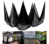 Rete da Giardino 6 m x 2,4 m, Rete Antigrandine per Interni ed Esterni, Rete Zanzariera di Insetti e Mosquito, Rete Balcone Esterno Barriera, Ideale per Giardini, Ortaggi e Frutta, Nero