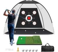 Rete da golf da 10 x 7 FT con tappetino, set completo di allenamento per interni ed esterni, tra cui bersaglio e palle per uomini, papà e amanti del golf