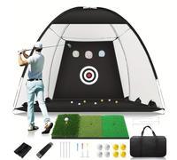 Rete da golf da golf con tappeto erboso artificiale, aiuto per il colpo di golf per cortile di guida, scheggiature e slancio