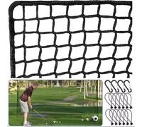 Rete da Golf da Pratica 3m x 6m, Maglia in Polietilene Nero da 2,54cm con Bordi Rinforzati, Include 12 Corde Elastiche e 4 Moschettoni, Facile da Montare per Esercizi di Swing in Garage o Giardino