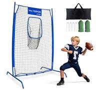 Rete da lancio da calcio, 1,2 x 1,8 m, con telaio in metallo, macchina per allenamento di precisione QB, regalo ideale per ragazzi, giochi di calcio per compleanno, campeggio, spiaggia, uso interno ed