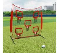 Rete da lancio da rugby con 5 tasche per bersaglio, 2,1 x 2,1 m, per allenamento in interni ed esterni, perfetta per lo sviluppo delle abilità e sessioni di allenamento