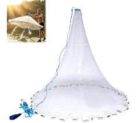Rete Da Lancio - Maglia Resistente, Affondamento Rapido, Versatile | Rete da pesca in monofilamento - cinturino da polso, piombi in acciaio, raggio 1,2-3 m, per laghi, fiumi e riva