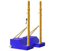 Rete da pallavolo in Acciaio, Supporto riempibile per pallavolo/Badminton con Ruote, per Uso Interno ed Esterno, Giochi per Famiglie all'aperto, One Color-Style1
