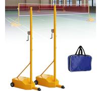 Rete da pallavolo portatile con pali resistenti e base ponderata per allenamento in campo
